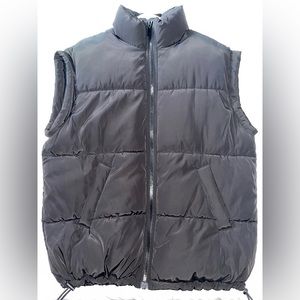 Oversized Puffer Vest with Pockets